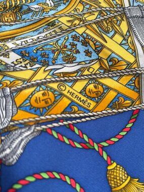 Hermes Silk Les Tambours Scarf 90